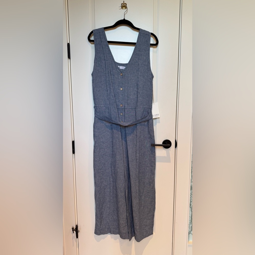 Carve Designs Sleeveless Chambray Jumpsuit